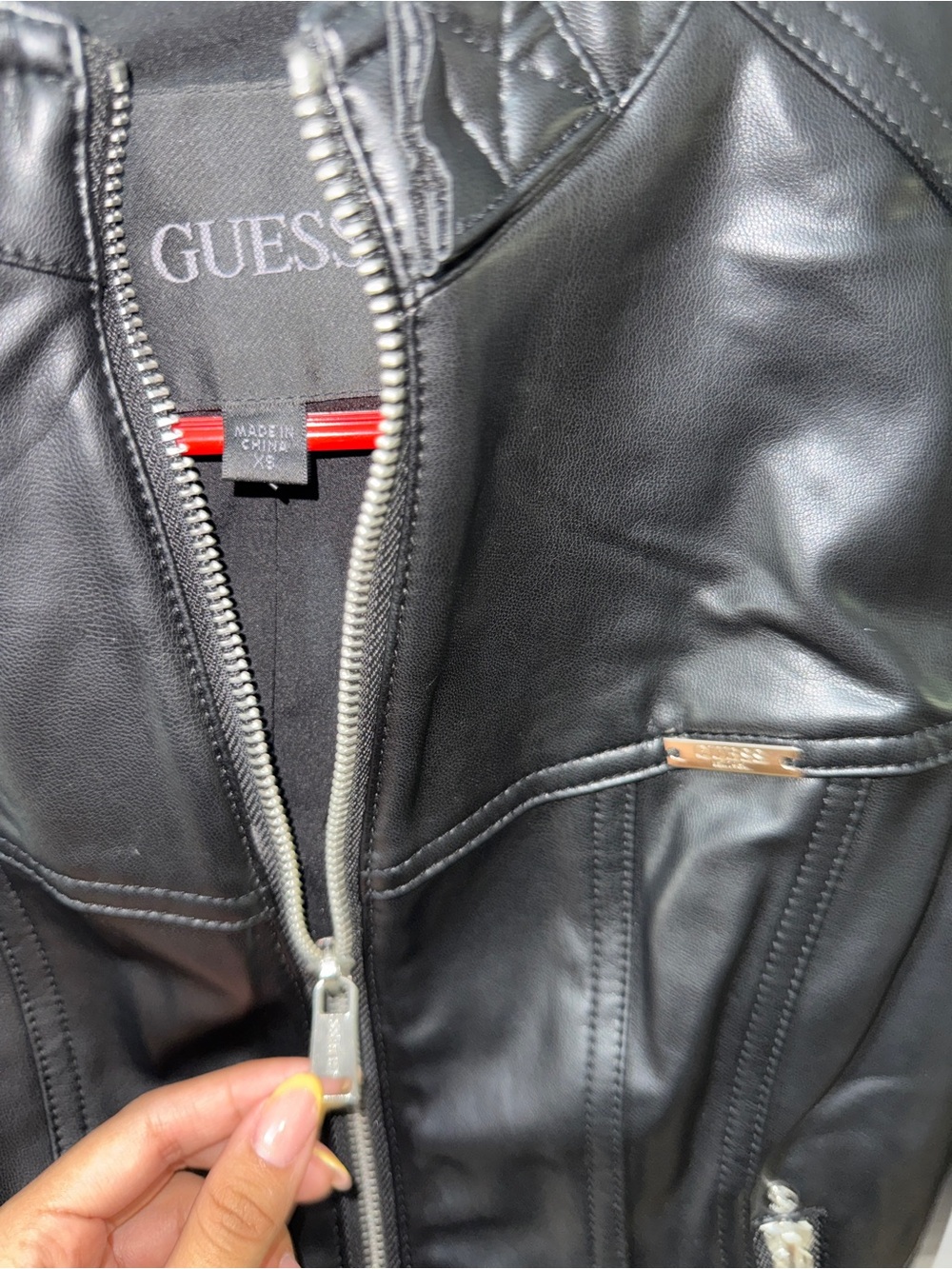 GUESS angled leather jacket - Picture 2 of 5
